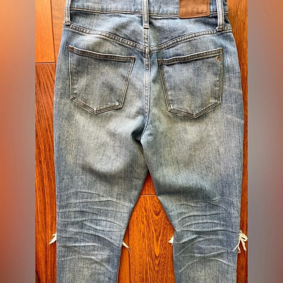 Madewell The High-Rise Slim Crop Boyiean: Knee-Rip Edition blue size 25 - Picture 9 of 16